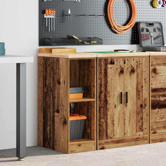 vidaXL Garage Storage Cabinet Old Wood 30x51x85 cm Solid Wood Pine 3