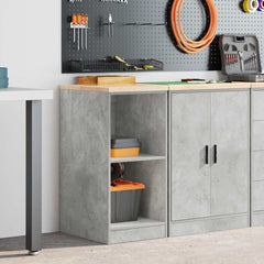 vidaXL Garage Storage Cabinet Concrete Grey 40x51x85 cm Solid Wood Pine 3