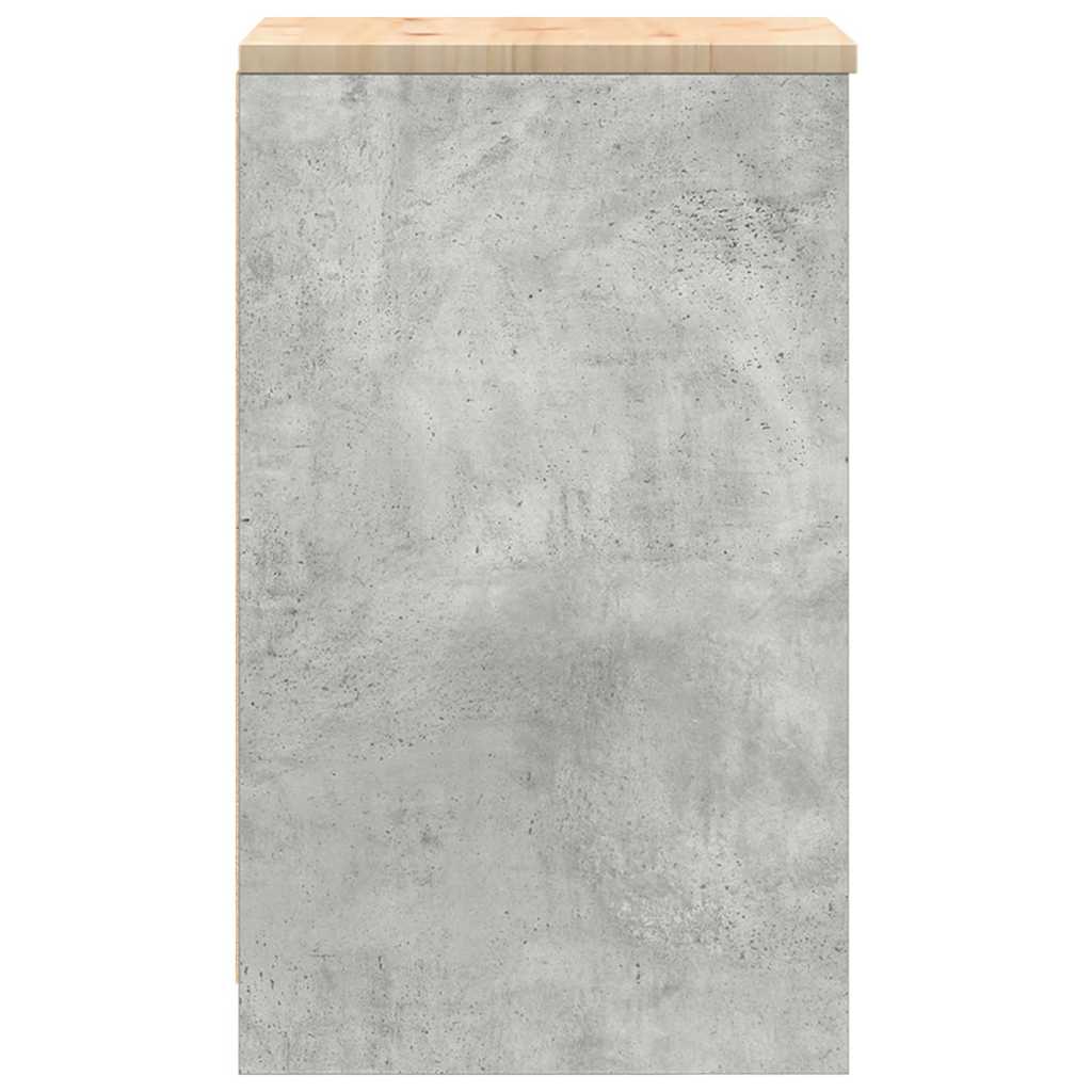 vidaXL Garage Storage Cabinet Concrete Grey 40x51x85 cm Solid Wood Pine 6