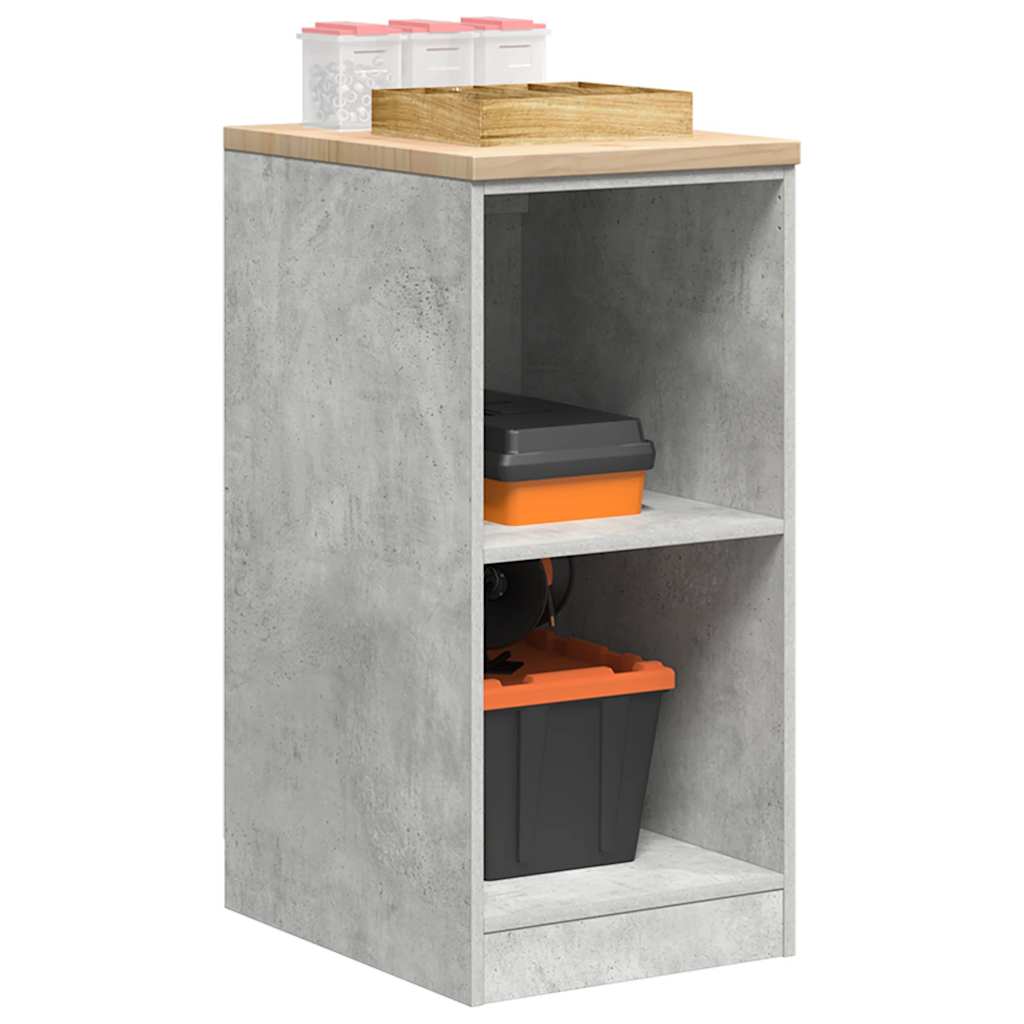 vidaXL Garage Storage Cabinet Concrete Grey 40x51x85 cm Solid Wood Pine 1