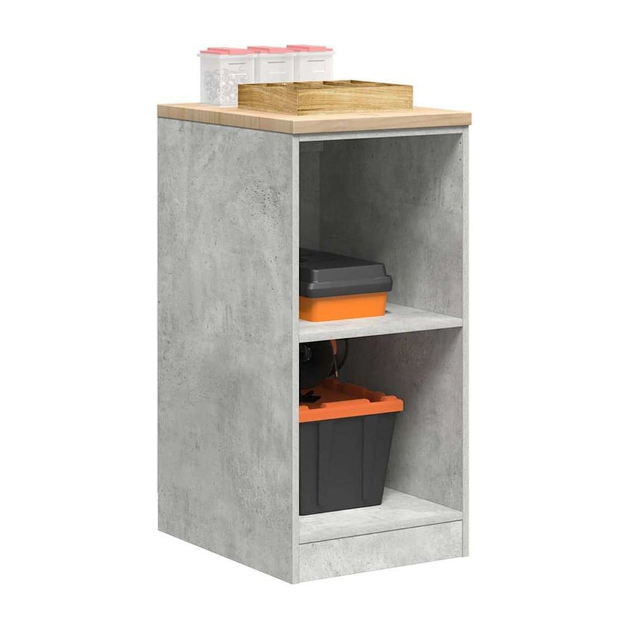 Garage Storage Cabinet Concrete Grey Solid Wood Pine
