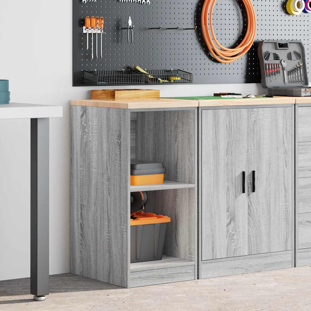 vidaXL Garage Storage Cabinet Grey Sonoma 40x51x85 cm Solid Wood Pine 3