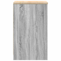 vidaXL Garage Storage Cabinet Grey Sonoma 40x51x85 cm Solid Wood Pine 6