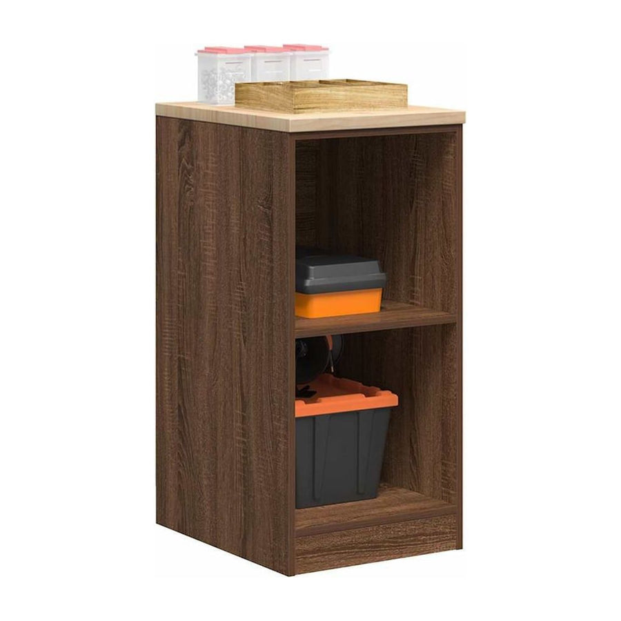 Garage Storage Cabinet Brown Oak Solid Wood Pine