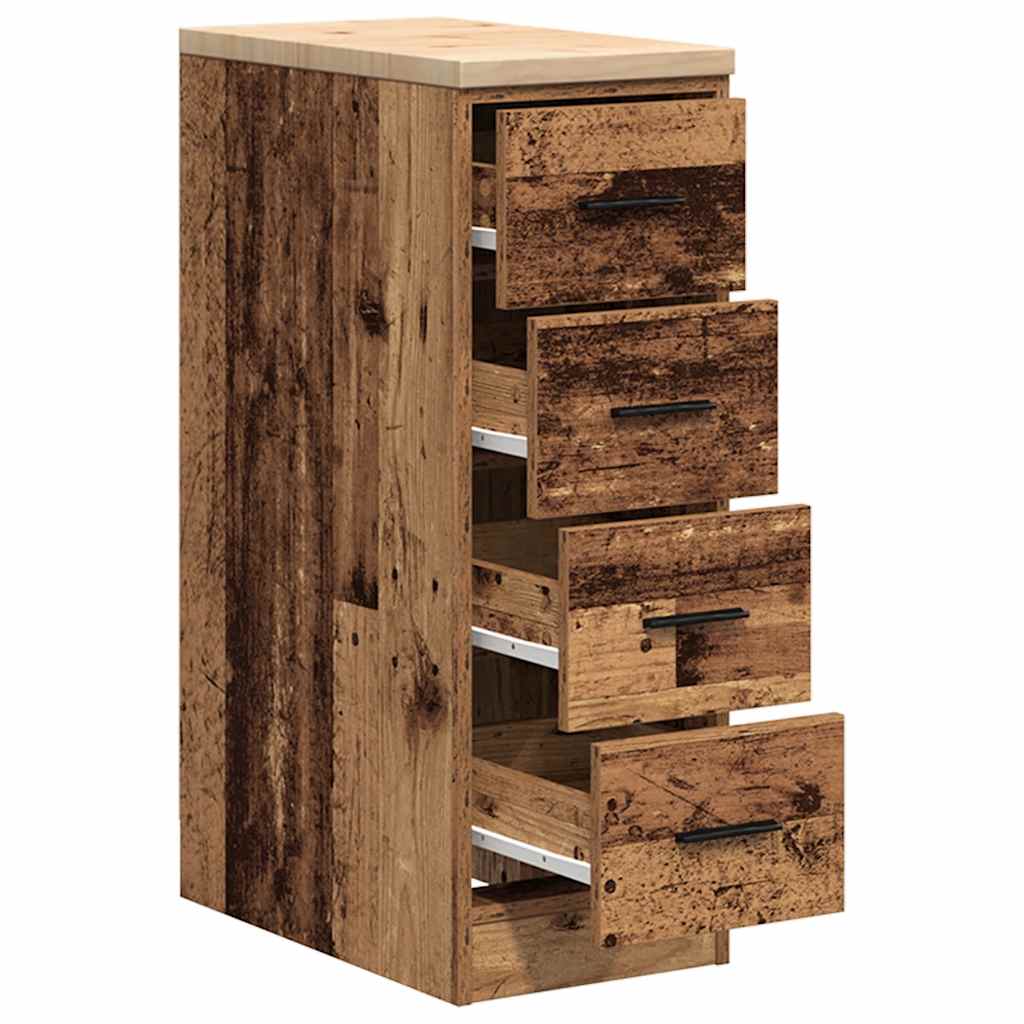 vidaXL Garage Storage Cabinet Old Wood 30x51x85 cm Solid Wood Pine 5