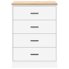 Garage Storage Cabinet Solid Wood Pine 60 x 51 x 85 cm 4 Drawers White