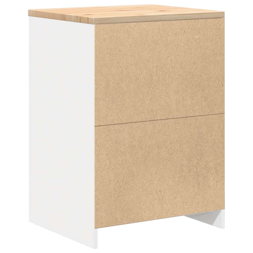 Garage Storage Cabinet Solid Wood Pine 60 x 51 x 85 cm 4 Drawers White