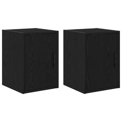 vidaXL Garage Wall Cabinets 2 pcs Black Engineered Wood 2