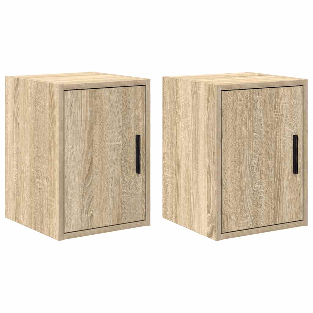 vidaXL Garage Wall Cabinets 2 pcs Sonoma Oak Engineered Wood 2