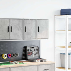 vidaXL Garage Wall Cabinets 2 pcs Concrete Grey Engineered Wood 3