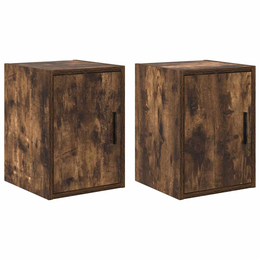 vidaXL Garage Wall Cabinets 2 pcs Smoked Oak Engineered Wood 2