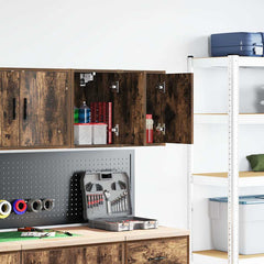 vidaXL Garage Wall Cabinets 2 pcs Smoked Oak Engineered Wood 1