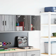 vidaXL Garage Wall Cabinets 2 pcs Grey Sonoma Engineered Wood 1