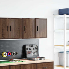 vidaXL Garage Wall Cabinets 2 pcs Brown Oak Engineered Wood 3