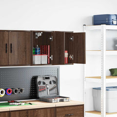 vidaXL Garage Wall Cabinets 2 pcs Brown Oak Engineered Wood 1