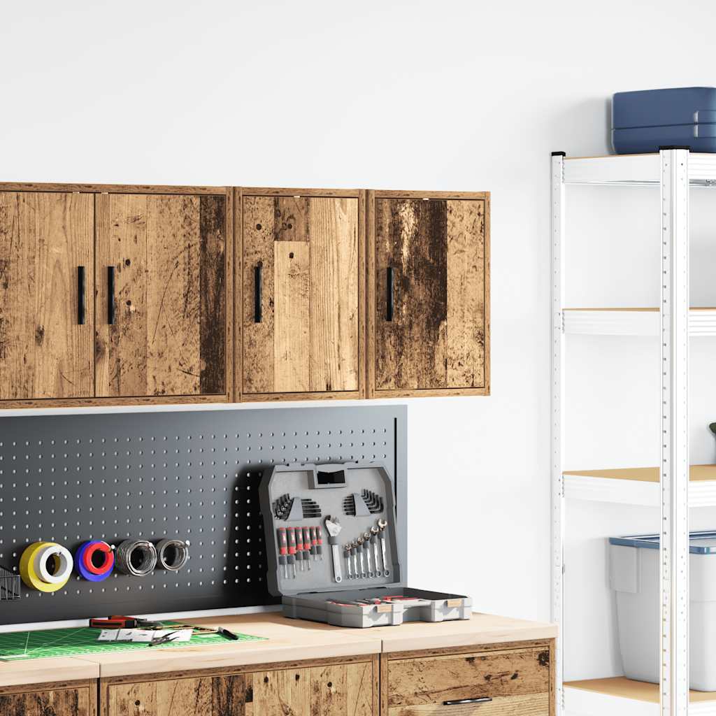 vidaXL Garage Wall Cabinets 2 pcs Old Wood Engineered Wood 3