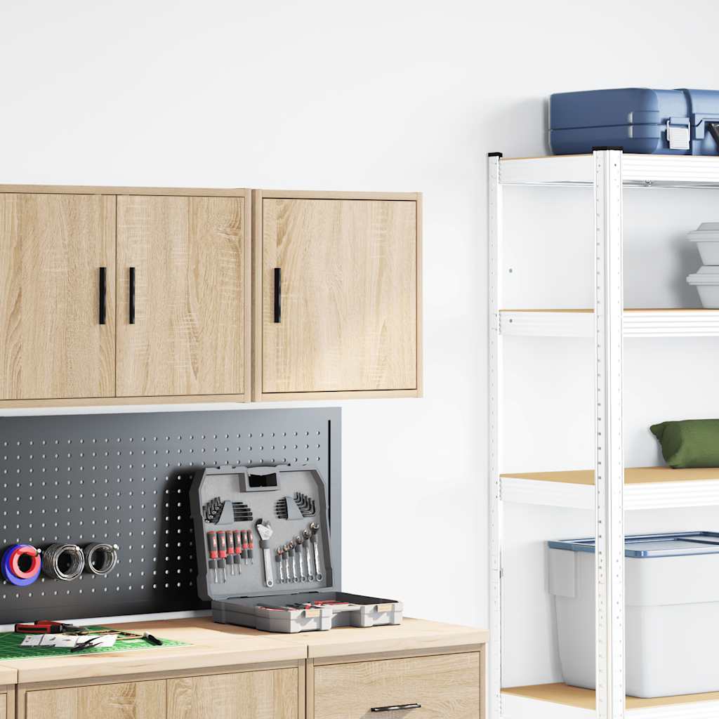 vidaXL Garage Wall Cabinet Sonoma Oak Engineered Wood 3