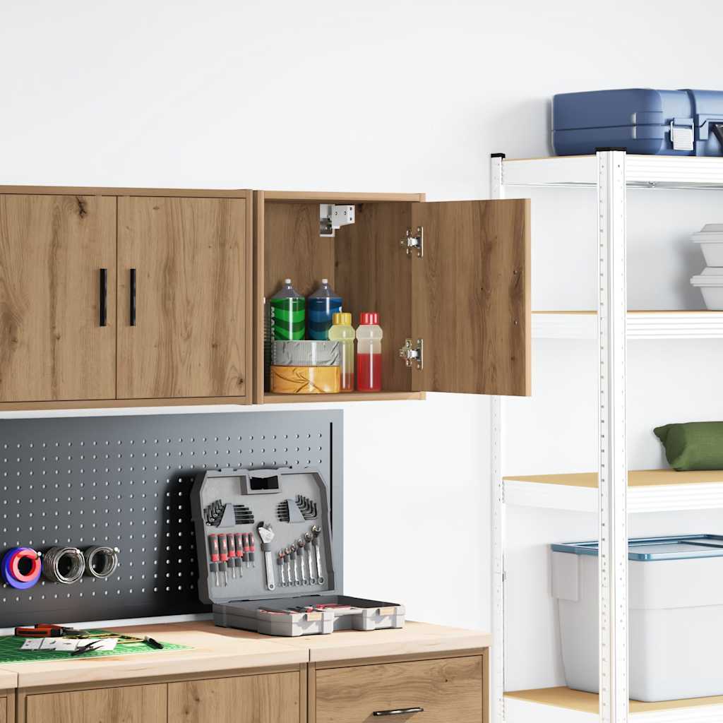 vidaXL Garage Wall Cabinet Artisan Oak Engineered Wood 2