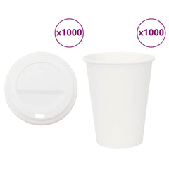 Paper Coffee Cups with Lids 1000 pcs 4oz 300 ml