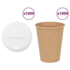 Paper Coffee Cups with Lids 1000 pcs 4oz 300 ml