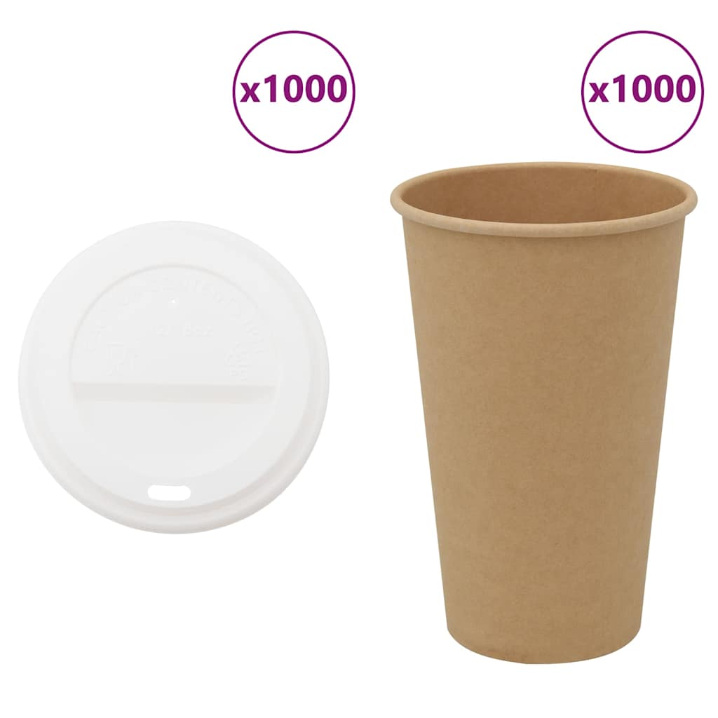 Paper Coffee Cups with Lids 1000 pcs 4oz 400 ml