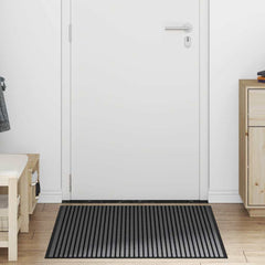 vidaXL Doormat Stripe Black and Grey 90x150 cm 2