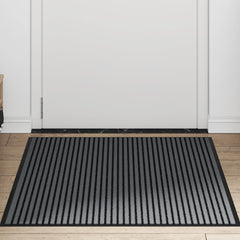 vidaXL Doormat Stripe Black and Grey 90x150 cm 3