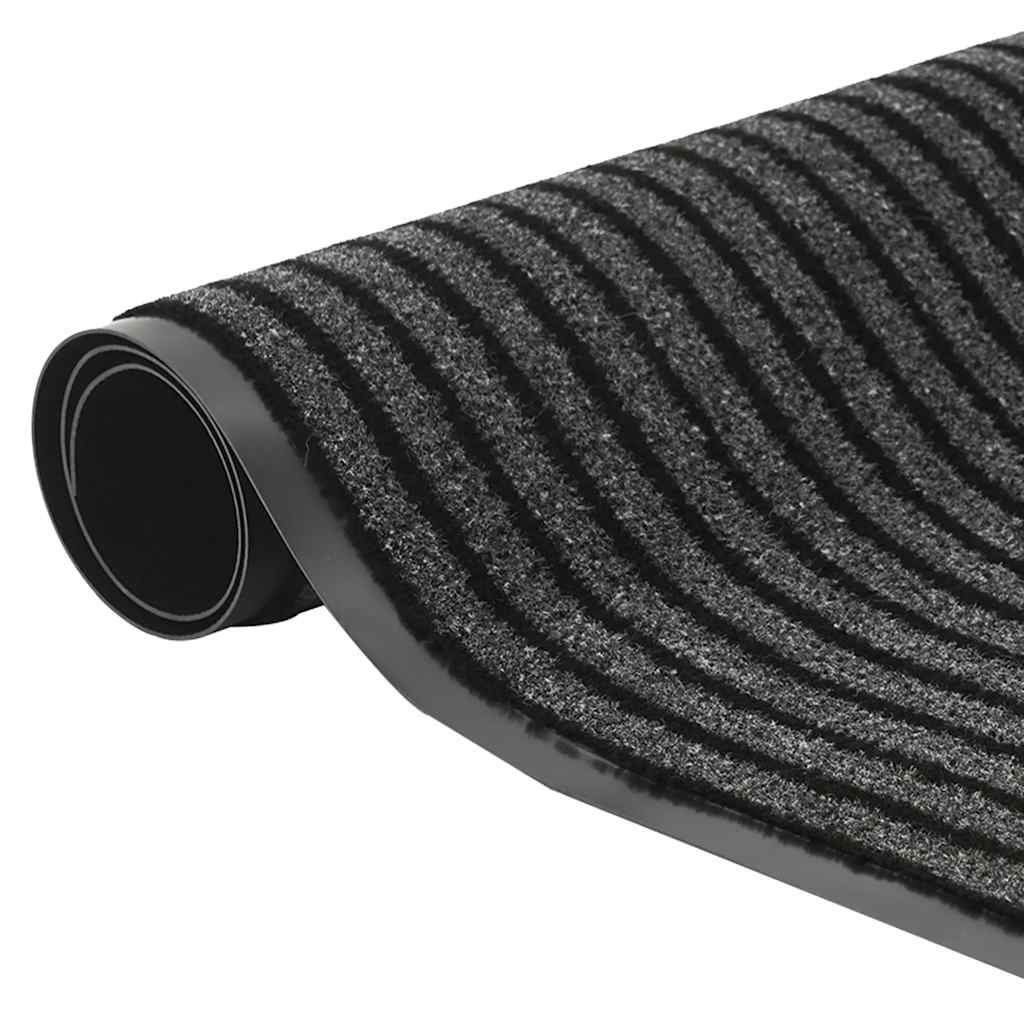 vidaXL Doormat Stripe Black and Grey 90x150 cm 4