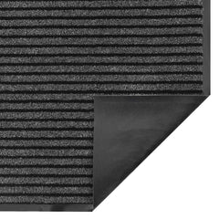 vidaXL Doormat Stripe Black and Grey 90x150 cm 5