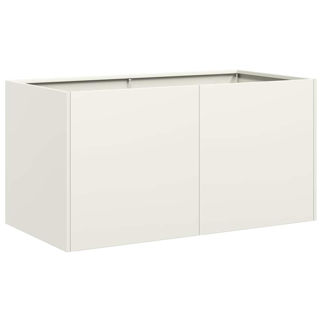 vidaXL Planter White 80x40x40 cm Cold-rolled Steel 2