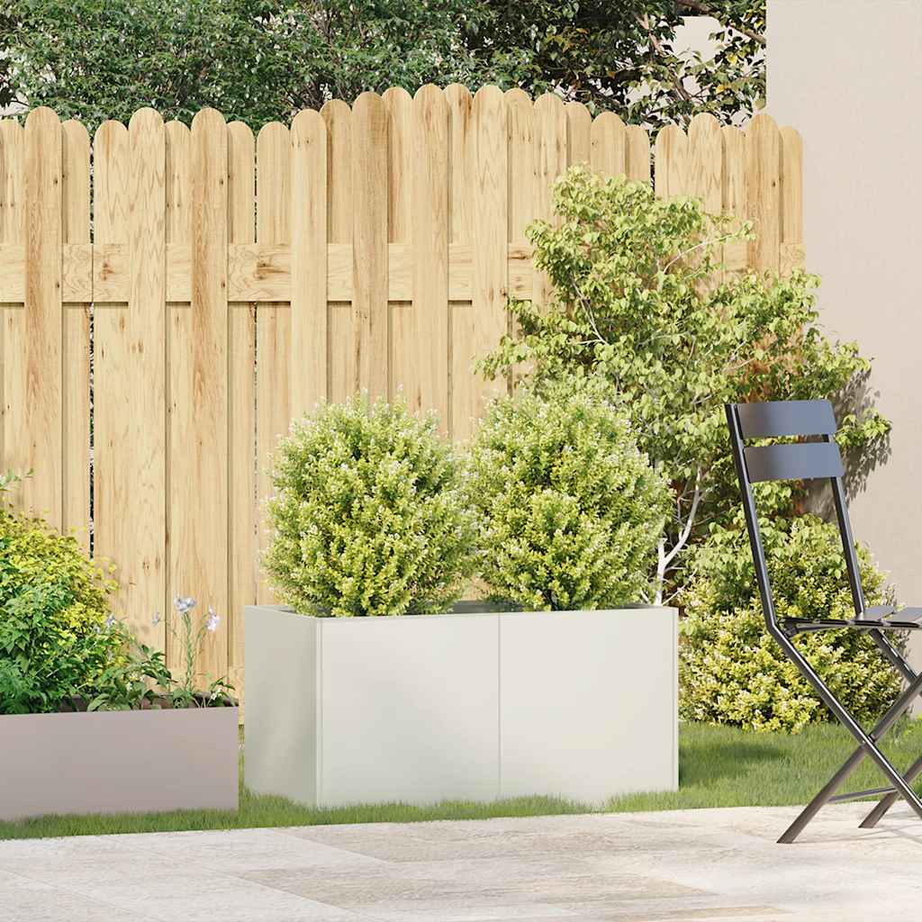 vidaXL Planter White 80x40x40 cm Cold-rolled Steel 3
