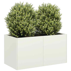 vidaXL Planter White 80x40x40 cm Cold-rolled Steel 1