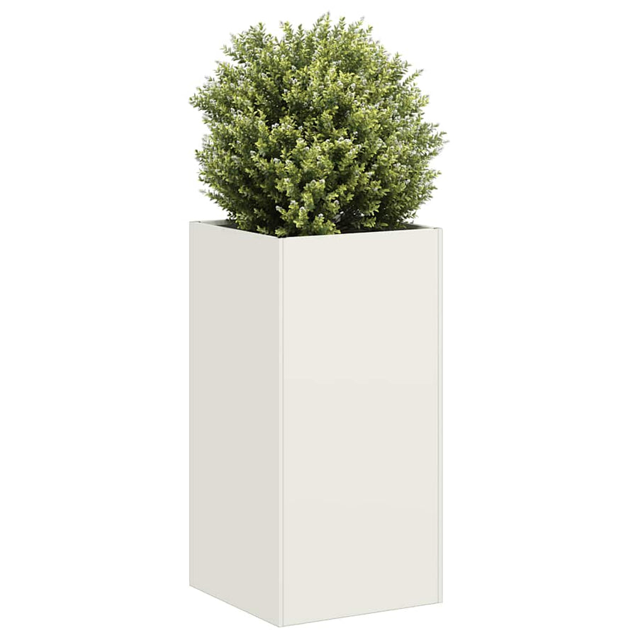 vidaXL Planter White 40x40x80 cm Cold-rolled Steel 1
