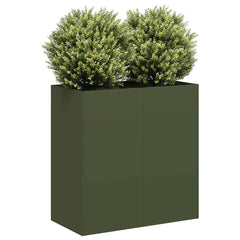 Planter 80x40x80 cm Cold-rolled Steel Olive green