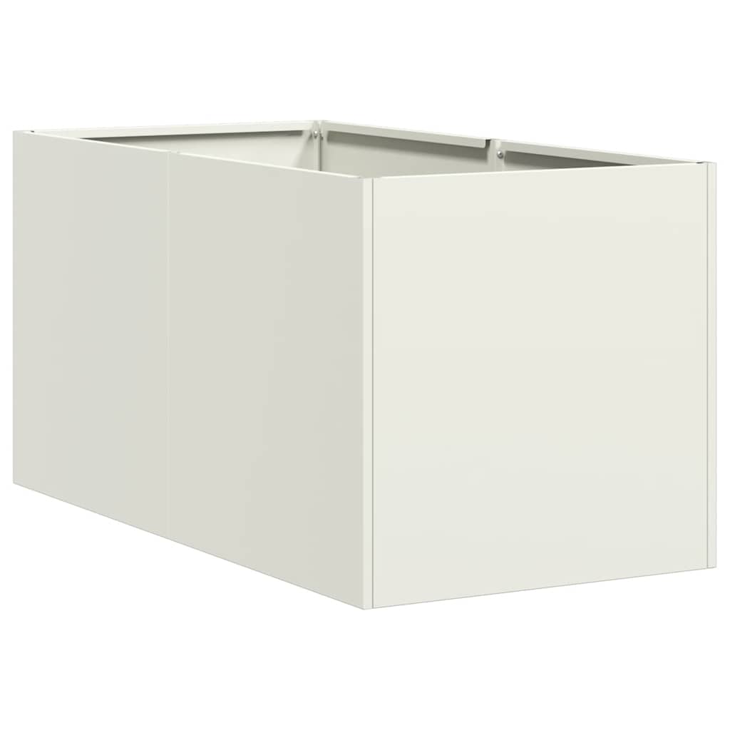 vidaXL Planter White 40x80x40 cm Cold-rolled Steel 2