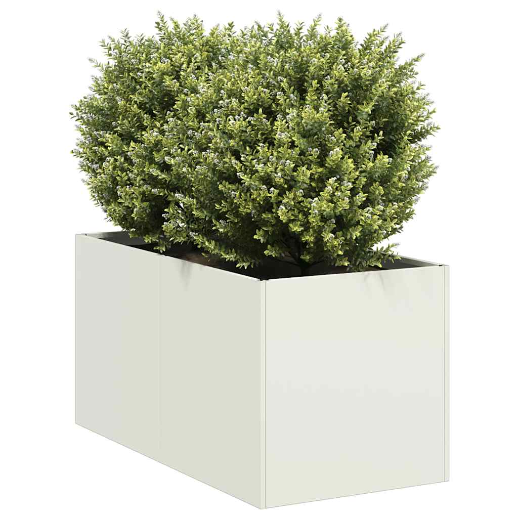 vidaXL Planter White 40x80x40 cm Cold-rolled Steel 1