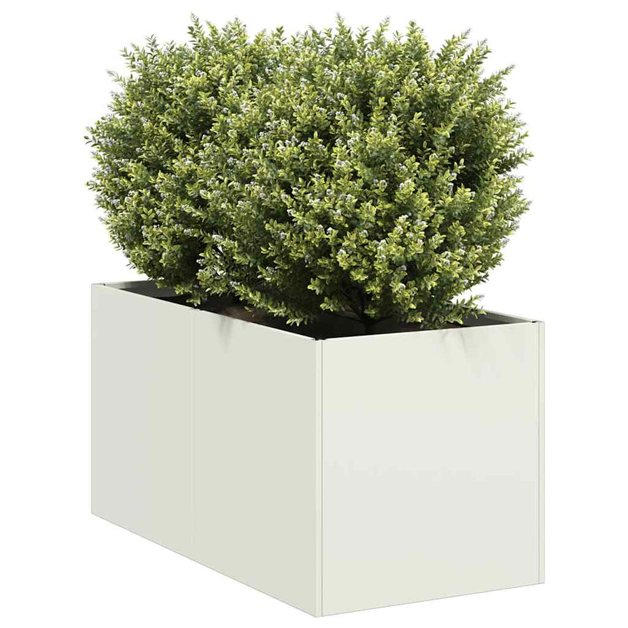 vidaXL Planter White 40x80x40 cm Cold-rolled Steel 1