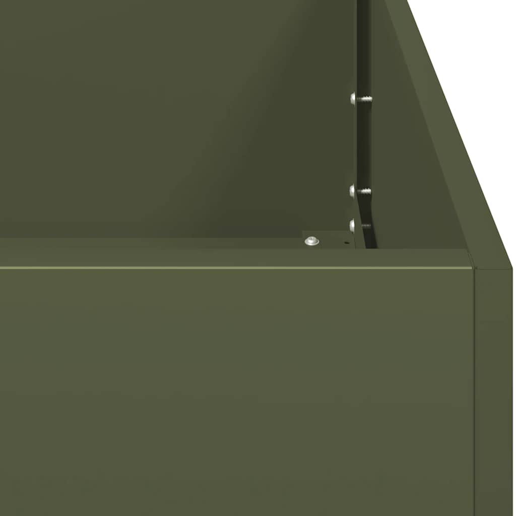 vidaXL Planter Olive Green 40x80x40 cm Cold-rolled Steel 6