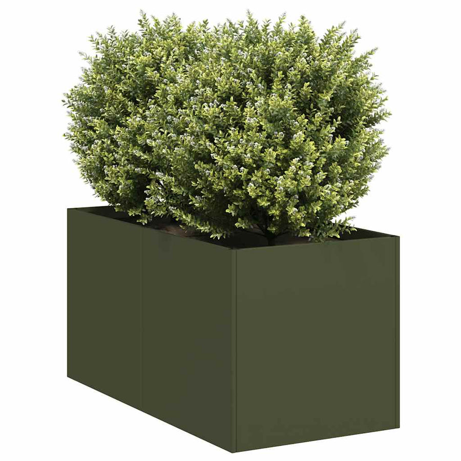 vidaXL Planter Olive Green 40x80x40 cm Cold-rolled Steel 1