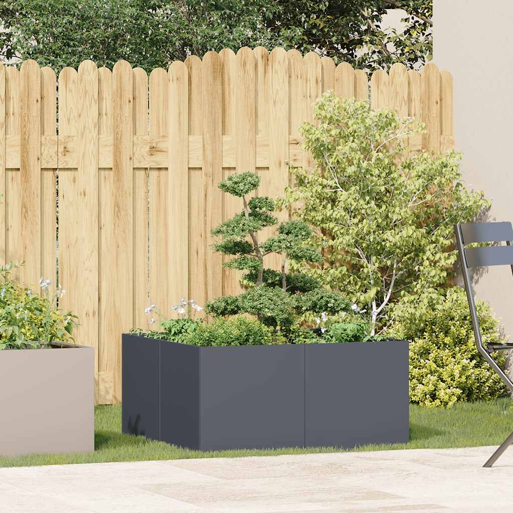 vidaXL Planter Anthracite 80x80x40 cm Cold-rolled Steel 3