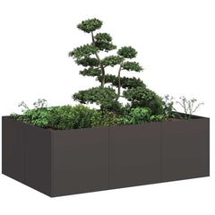 vidaXL Planter Black 120x80x40 cm Steel 1