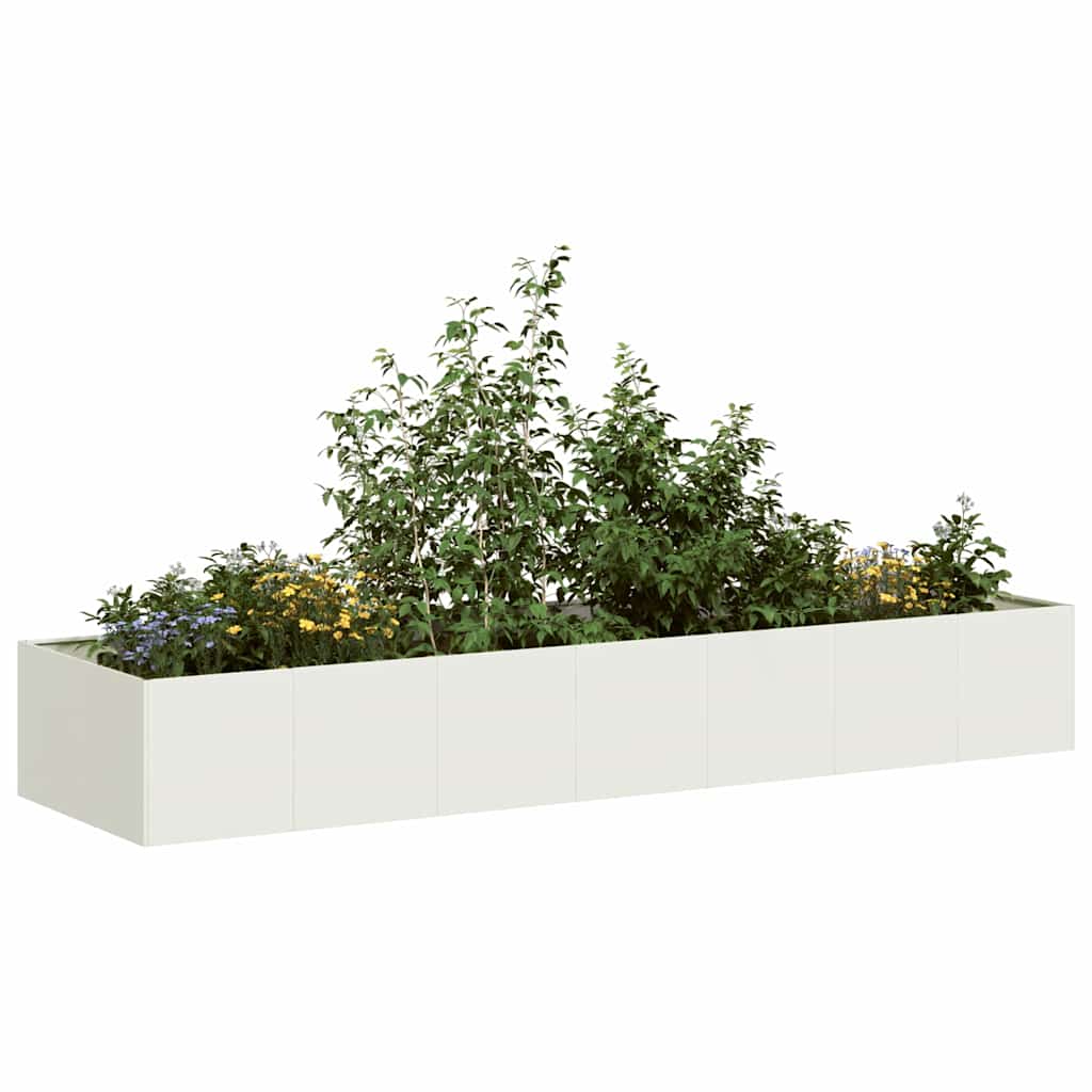 Planter 280x80x40 cm Steel White