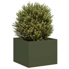 vidaXL Planter Olive Green 40x40x30 cm Steel 1