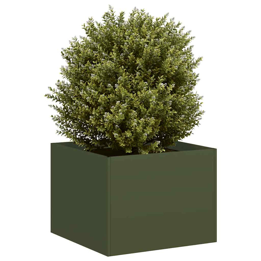 vidaXL Planter Olive Green 40x40x30 cm Steel 1