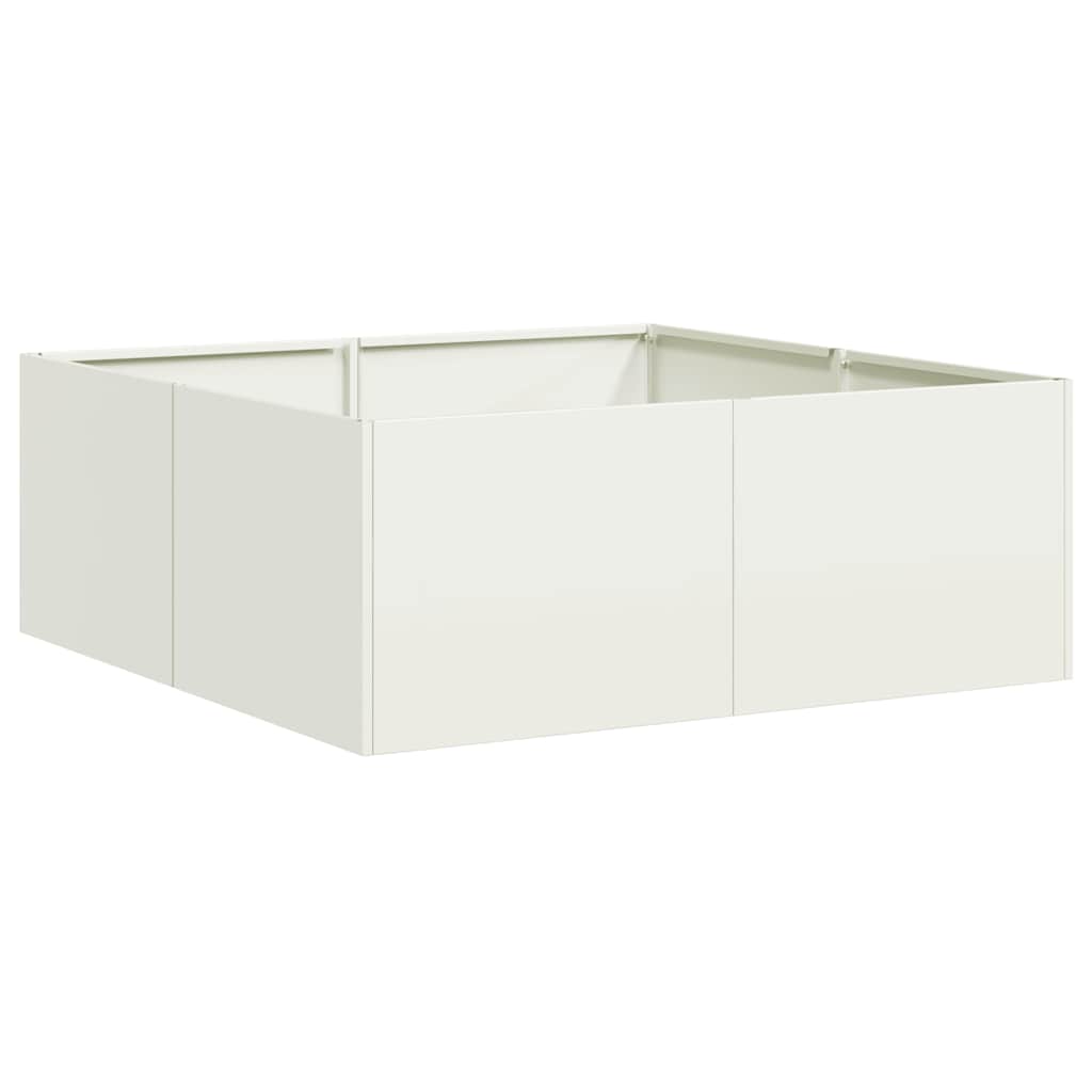 vidaXL Planter White 80x80x30 cm Steel 2
