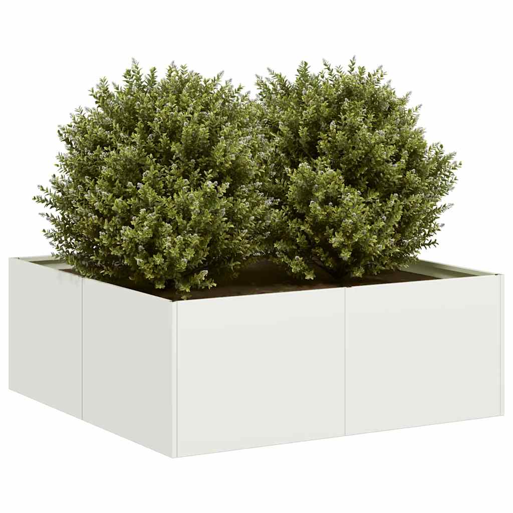 vidaXL Planter White 80x80x30 cm Steel 1