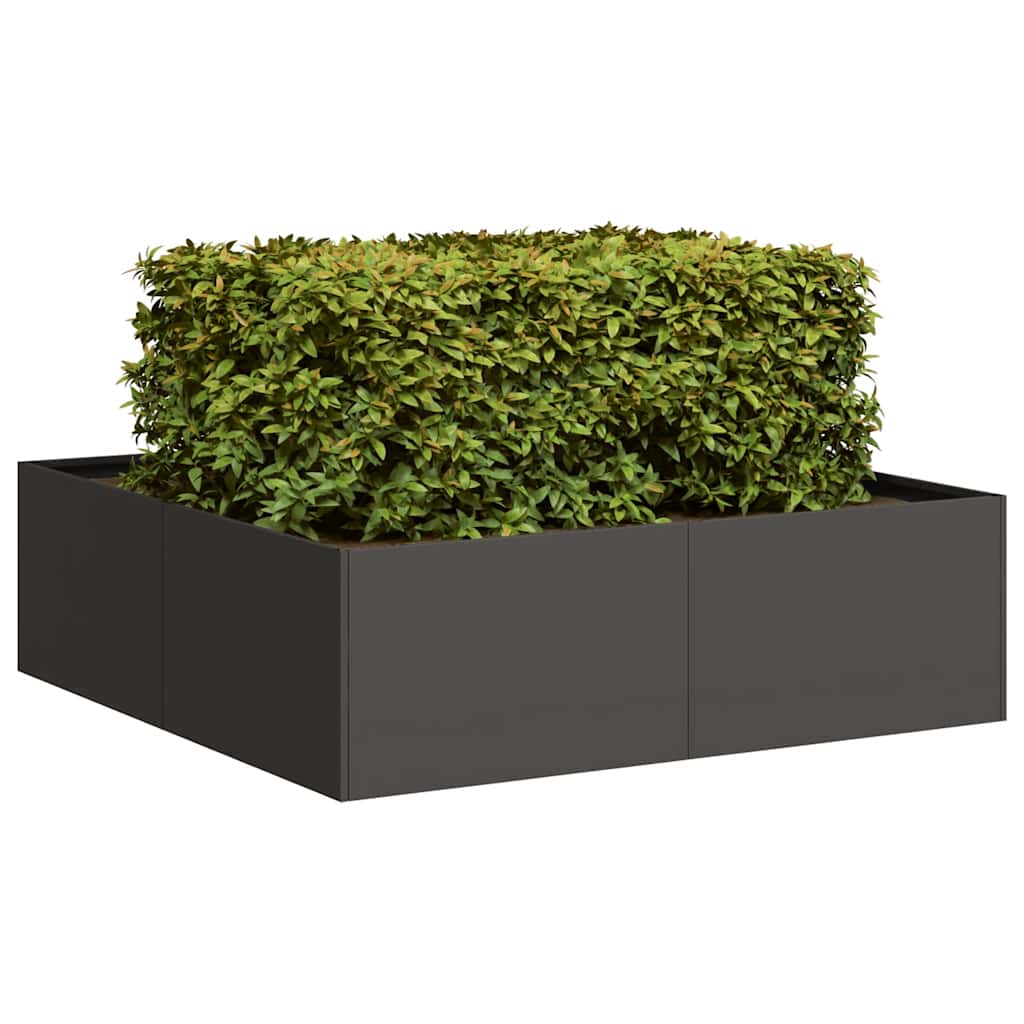 vidaXL Planter Black 100x100x30 cm Steel 1