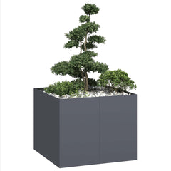 Planter 100x100x80 cm Steel Anthracite