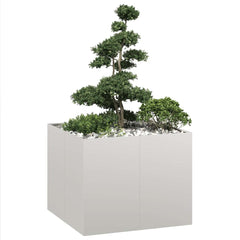 Planter 100x100x80 cm Steel Stainless steel