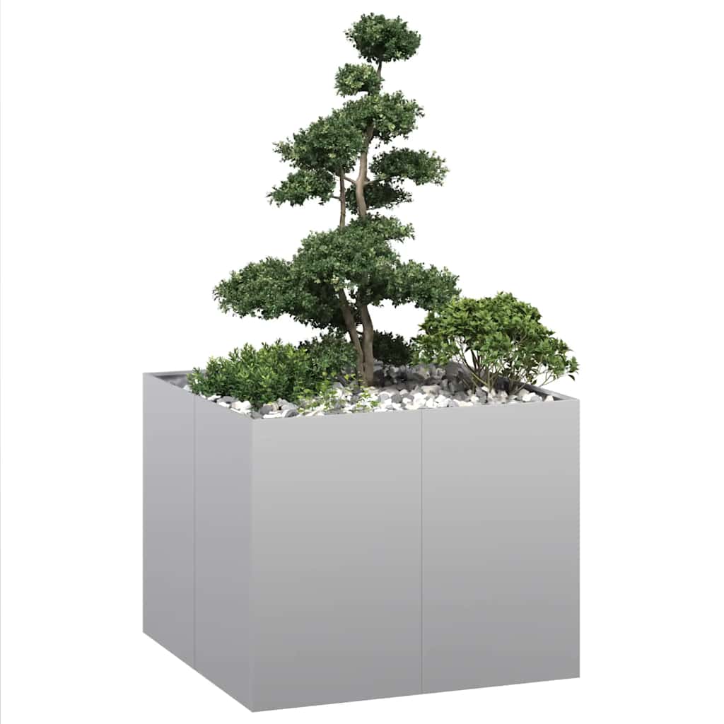 Planter 100x100x80 cm Steel Galvanised steel